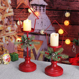 Maxbell 2 Pieces Retro Candle Holder Candelabras Candlestick for Living Room Decor Snow House