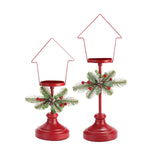 Maxbell 2 Pieces Retro Candle Holder Candelabras Candlestick for Living Room Decor Snow House