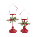 Maxbell 2 Pieces Retro Candle Holder Candelabras Candlestick for Living Room Decor Snow House