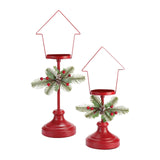 Maxbell 2 Pieces Retro Candle Holder Candelabras Candlestick for Living Room Decor Snow House