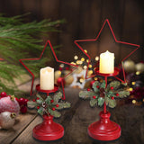 Maxbell 2 Pieces Retro Candle Holder Candelabras Candlestick for Living Room Decor Star