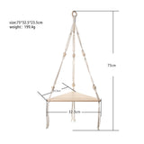 Maxbell Macrame Hanging Shelf Rack Corner Shelf Floating Shelf White for Bookshelf