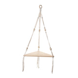 Maxbell Macrame Hanging Shelf Rack Corner Shelf Floating Shelf White for Bookshelf