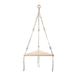 Maxbell Macrame Hanging Shelf Rack Corner Shelf Floating Shelf White for Bookshelf