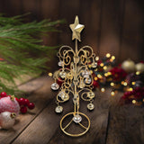 Maxbell Metal Mini Christmas Tree Crafts Decor Artificial Tree for Bedroom Holiday Aureate