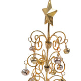 Maxbell Metal Mini Christmas Tree Crafts Decor Artificial Tree for Bedroom Holiday Aureate