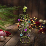 Maxbell Metal Mini Christmas Tree Crafts Decor Artificial Tree for Bedroom Holiday Green