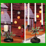 Maxbell Christmas Candle Holder Taper Candle Holder Iron Candlestick for Party 2 Heads Height24.2cm