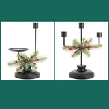 Maxbell Christmas Candle Holder Taper Candle Holder Iron Candlestick for Party 2 Heads Height24.2cm