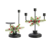 Maxbell Christmas Candle Holder Taper Candle Holder Iron Candlestick for Party 2 Heads Height24.2cm
