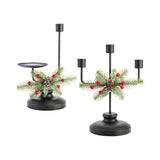 Maxbell Christmas Candle Holder Taper Candle Holder Iron Candlestick for Party 2 Heads Height24.2cm