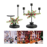 Maxbell Christmas Candle Holder Taper Candle Holder Iron Candlestick for Party 2 Heads Height24.2cm