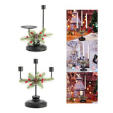 Maxbell Christmas Candle Holder Taper Candle Holder Iron Candlestick for Party 2 Heads Height24.2cm