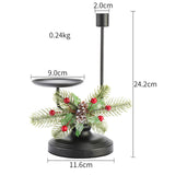 Maxbell Christmas Candle Holder Taper Candle Holder Iron Candlestick for Party 2 Heads Height24.2cm