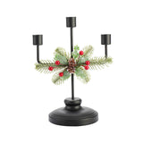 Maxbell Christmas Candle Holder Taper Candle Holder Iron Candlestick for Party 3 Heads Height24.2cm