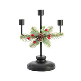 Maxbell Christmas Candle Holder Taper Candle Holder Iron Candlestick for Party 3 Heads Height24.2cm