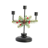 Maxbell Christmas Candle Holder Taper Candle Holder Iron Candlestick for Party 3 Heads Height24.2cm