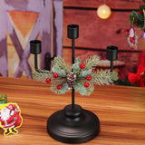 Maxbell Christmas Candle Holder Taper Candle Holder Iron Candlestick for Party 3 Heads Height24.2cm