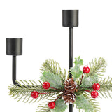 Maxbell Christmas Candle Holder Taper Candle Holder Iron Candlestick for Party 3 Heads Height24.2cm