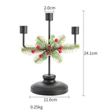 Maxbell Christmas Candle Holder Taper Candle Holder Iron Candlestick for Party 3 Heads Height24.2cm