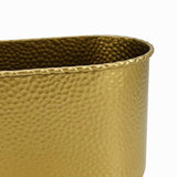 Maxbell Metal Flower Pot Iron Vase Rectangle Plating for Front Porch Garden Aureate S