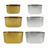 Maxbell Metal Flower Pot Iron Vase Rectangle Plating for Front Porch Garden Aureate S
