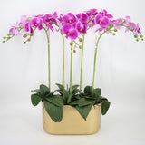Maxbell Metal Flower Pot Iron Vase Rectangle Plating for Front Porch Garden Aureate S