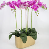 Maxbell Metal Flower Pot Iron Vase Rectangle Plating for Front Porch Garden Aureate S