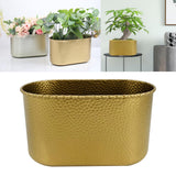 Maxbell Metal Flower Pot Iron Vase Rectangle Plating for Front Porch Garden Aureate S