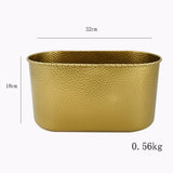 Maxbell Metal Flower Pot Iron Vase Rectangle Plating for Front Porch Garden Aureate M