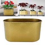 Maxbell Metal Flower Pot Iron Vase Rectangle Plating for Front Porch Garden Aureate M
