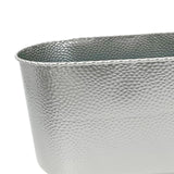 Maxbell Metal Flower Pot Iron Vase Rectangle Plating for Front Porch Garden Argent L