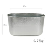 Maxbell Metal Flower Pot Iron Vase Rectangle Plating for Front Porch Garden Argent L