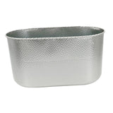 Maxbell Metal Flower Pot Iron Vase Rectangle Plating for Front Porch Garden Argent L