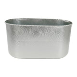 Maxbell Metal Flower Pot Iron Vase Rectangle Plating for Front Porch Garden Argent L