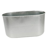 Maxbell Metal Flower Pot Iron Vase Rectangle Plating for Front Porch Garden Argent L