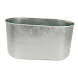 Maxbell Metal Flower Pot Iron Vase Rectangle Plating for Front Porch Garden Argent L