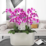 Maxbell Metal Flower Pot Iron Vase Rectangle Plating for Front Porch Garden Argent L