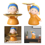Maxbell Nordic Girl Figurine Statue Fruit Serving Plate Cosmetic Vanity Tray 18cmx17cmx21cm