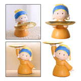 Maxbell Nordic Girl Figurine Statue Fruit Serving Plate Cosmetic Vanity Tray 18cmx17cmx21cm