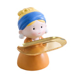 Maxbell Nordic Girl Figurine Statue Fruit Serving Plate Cosmetic Vanity Tray 18cmx17cmx21cm