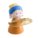 Maxbell Nordic Girl Figurine Statue Fruit Serving Plate Cosmetic Vanity Tray 18cmx17cmx21cm