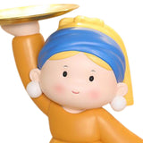 Maxbell Nordic Girl Figurine Statue Fruit Serving Plate Cosmetic Vanity Tray 27cmx17cmx25.5cm