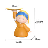 Maxbell Nordic Girl Figurine Statue Fruit Serving Plate Cosmetic Vanity Tray 27cmx17cmx25.5cm