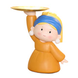 Maxbell Nordic Girl Figurine Statue Fruit Serving Plate Cosmetic Vanity Tray 27cmx17cmx25.5cm