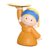 Maxbell Nordic Girl Figurine Statue Fruit Serving Plate Cosmetic Vanity Tray 27cmx17cmx25.5cm