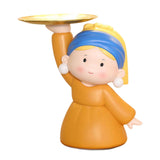 Maxbell Nordic Girl Figurine Statue Fruit Serving Plate Cosmetic Vanity Tray 27cmx17cmx25.5cm
