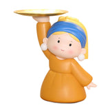 Maxbell Nordic Girl Figurine Statue Fruit Serving Plate Cosmetic Vanity Tray 27cmx17cmx25.5cm