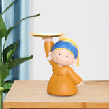 Maxbell Nordic Girl Figurine Statue Fruit Serving Plate Cosmetic Vanity Tray 27cmx17cmx25.5cm