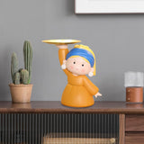 Maxbell Nordic Girl Figurine Statue Fruit Serving Plate Cosmetic Vanity Tray 27cmx17cmx25.5cm